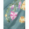 Châle ethnique brodé fleurs vert blue stone Nos Châles CNBR9
