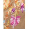 Châle ethnique brodé fleurs beige Nos Châles CNBR10