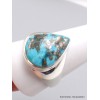 Chevalière homme Turquoise avec pyrite forme goutte T 67 Bagues pierres naturelles AW118.4
