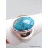 Bague chevalière Homme Turquoise avec pyrite taille 67 Bagues pierres naturelles AW118.7