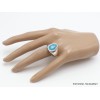 Bague chevalière Homme Turquoise avec pyrite taille 67 Bagues pierres naturelles AW118.7