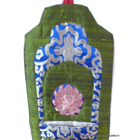 Porte-magazine ou porte-courrier bouddhiste kaki Tentures tibétaines Bouddha PCB4