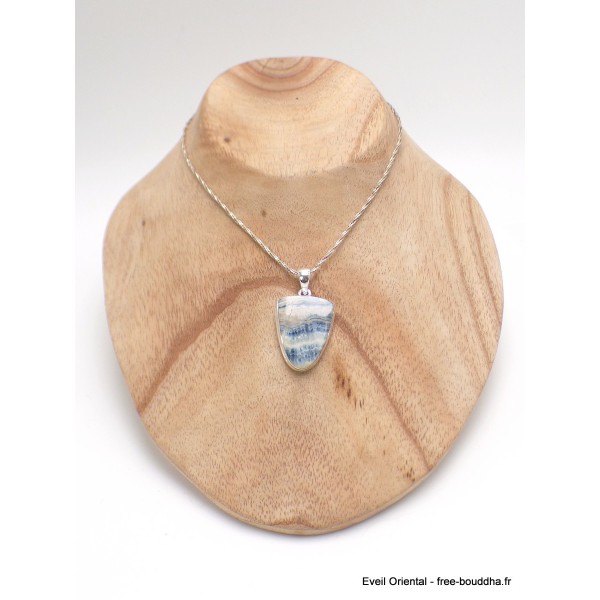Pendentif Scheelite bleue semi-oval Pendentifs pierres naturelles PAC5.3-a