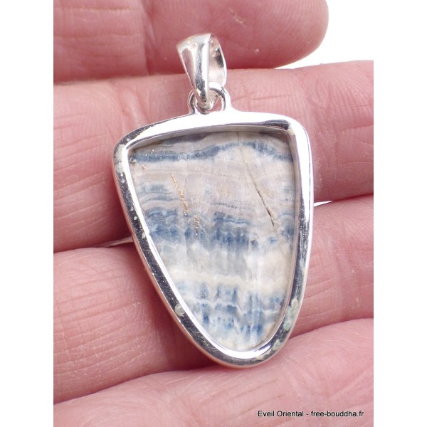 Pendentif Scheelite bleue semi-oval Pendentifs pierres naturelles PAC5.3-a