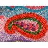 Châle pashmina rayures multicolores brodé Nos Châles QV26