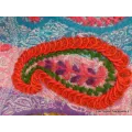 Châle pashmina rayures multicolores brodé - Châles en laine faits main