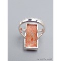 Bague en Corail rouge spongieux rectangulaire taille 58/59 Bagues pierres naturelles XV129.6