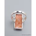 Bague en Corail rouge spongieux rectangulaire taille 58/59 - Bagues pierres naturelles