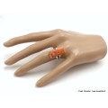 Bague en Corail rouge spongieux rectangulaire taille 58/59 Bagues pierres naturelles XV129.6