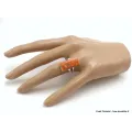 Bague en Corail rouge spongieux rectangulaire taille 58/59 - Bagues pierres naturelles
