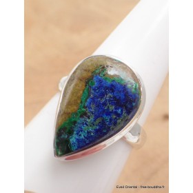 Bague en Azurite Boulder forme goutte Taille 61 Bijoux en Azurite XV61.4