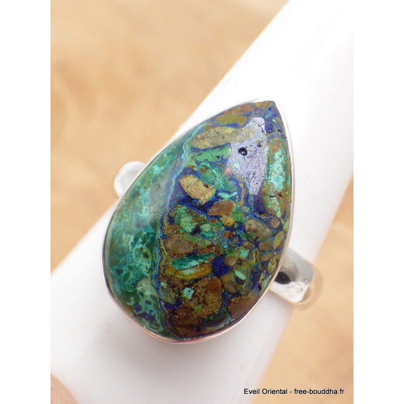 Bague argent Azurite Boulder Taille 63 Bijoux en Azurite XV61.5