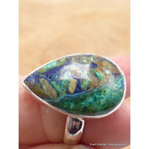 Bague argent Azurite Boulder Taille 63 Bijoux en Azurite XV61.5
