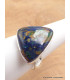 Bague argent Azurite Boulder triangulaire T 60 Bagues pierres naturelles XV61.7