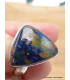 Bague argent Azurite Boulder triangulaire T 60 Bagues pierres naturelles XV61.7