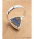 Bague argent Azurite Boulder triangulaire T 60 Bagues pierres naturelles XV61.7
