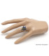 Bague argent Azurite Boulder triangulaire T 60 Bagues pierres naturelles XV61.7