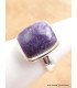 Bague Opale flamme violette rectangulaire taille 55 Bijoux en Opales AW120.2