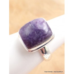 Bague Opale flamme violette rectangulaire taille 55 Bijoux en Opales AW120.2