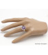 Bague Opale flamme violette rectangulaire taille 55 Bijoux en Opales AW120.2
