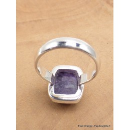 Bague Opale flamme violette rectangulaire taille 55 Bijoux en Opales AW120.2