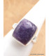 Bague Opale flamme violette rectangulaire taille 55 Bijoux en Opales AW120.2