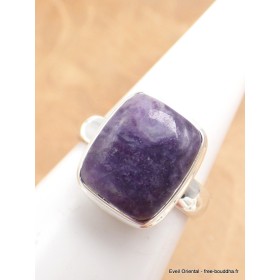 Bague Opale flamme violette rectangulaire taille 55 Bijoux en Opales AW120.2