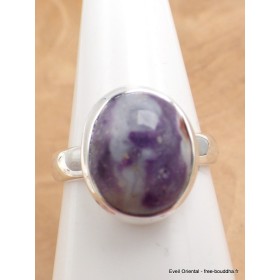 Bague Opale flamme violette et blanche taille 57 Bijoux en Opales AW120.3