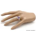 Bague Opale flamme violette et blanche taille 57 - Bijoux en Opales