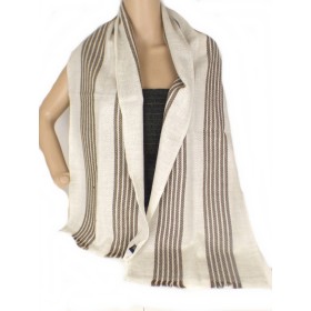Echarpe homme laine cachemire ecru café Echarpe pour Homme NECH1