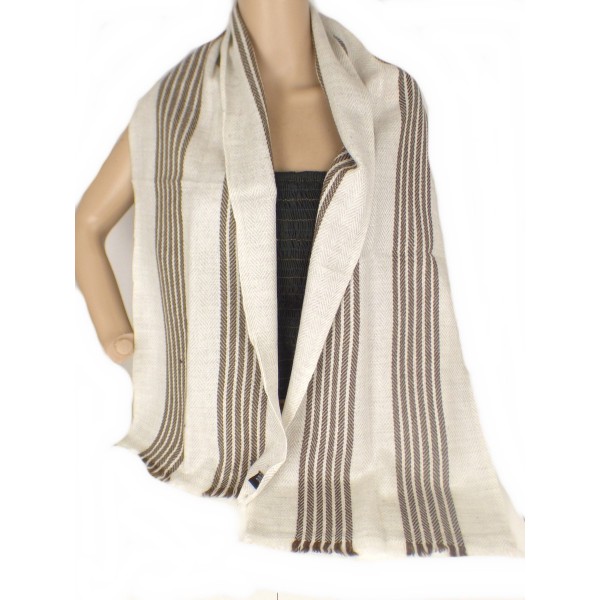 Echarpe homme laine cachemire ecru café Echarpe pour Homme NECH1