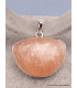 Pendentif Sélénite orange semi-ronde épaisse Pendentifs pierres naturelles XV65.1