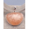 Pendentif Sélénite orange semi-ronde épaisse Pendentifs pierres naturelles XV65.1