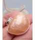 Pendentif Sélénite orange semi-ronde épaisse Pendentifs pierres naturelles XV65.1