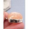 Pendentif Sélénite orange semi-ronde épaisse Pendentifs pierres naturelles XV65.1