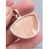 Pendentif Sélénite orange semi-ronde épaisse Pendentifs pierres naturelles XV65.1