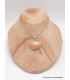 Pendentif Sélénite orange semi-ronde épaisse Pendentifs pierres naturelles XV65.1