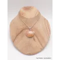 Pendentif Sélénite orange semi-ronde épaisse - Pendentifs pierres naturelles