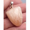 Pendentif Sélénite orange semi-ovale Pendentifs pierres naturelles XV65.2