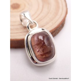 Pendentif Tourmaline rose ocre rectangulaire Pendentifs pierres naturelles PU37.2