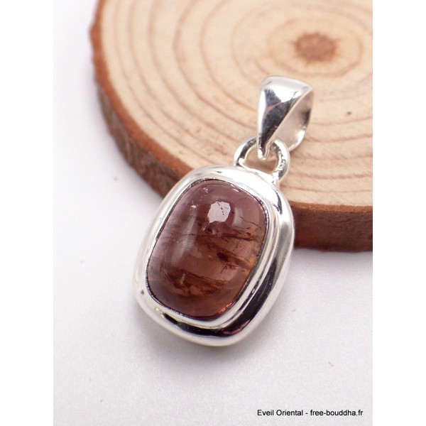 Pendentif Tourmaline rose ocre rectangulaire Pendentifs pierres naturelles PU37.2
