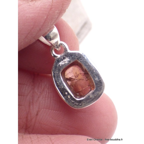 Pendentif Tourmaline rose ocre rectangulaire Pendentifs pierres naturelles PU37.2