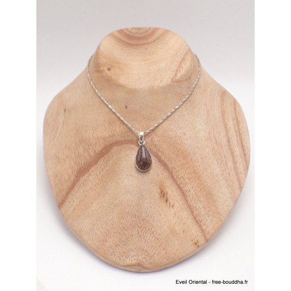 Pendentif Tourmaline rose ocre rectangulaire Pendentifs pierres naturelles PU37.2