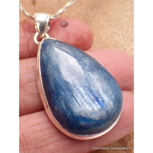 Gros Pendentif goutte Cyanite bleue cabochon Pendentifs pierres naturelles PU60.2