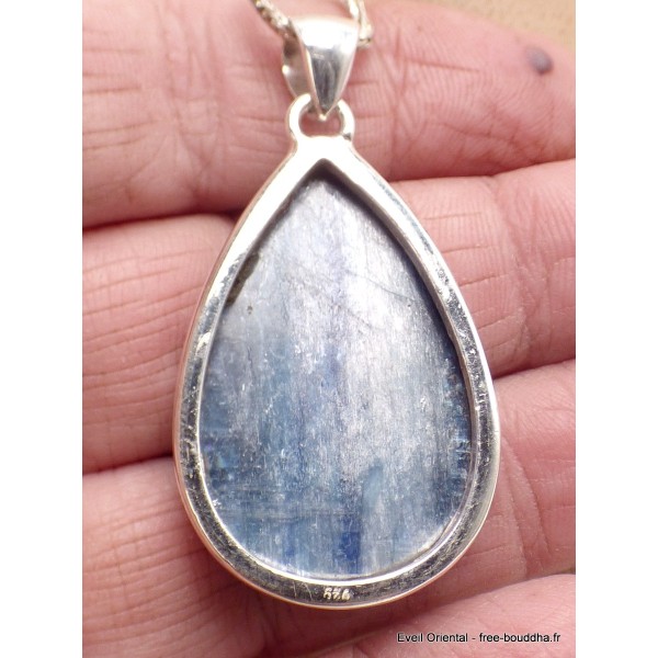 Gros Pendentif goutte Cyanite bleue cabochon Pendentifs pierres naturelles PU60.2