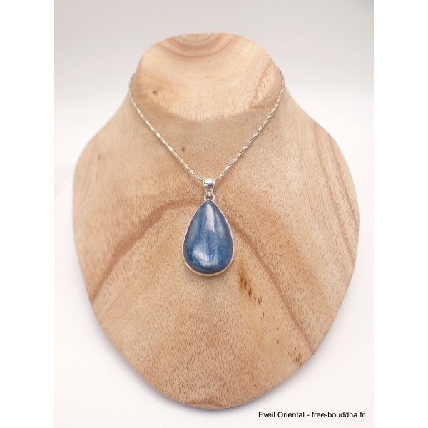 Gros Pendentif goutte Cyanite bleue cabochon Pendentifs pierres naturelles PU60.2