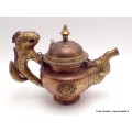 Théière tibétaine Dragon en cuivre et laiton Artisanat tibétain bouddhiste TH4