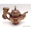Théière tibétaine Dragon en cuivre et laiton - Artisanat tibétain bouddhiste