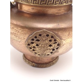 Théière tibétaine Dragon en cuivre et laiton Artisanat tibétain bouddhiste TH4
