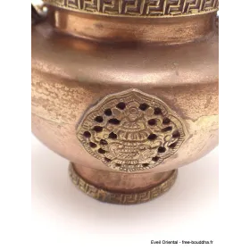 Théière tibétaine Dragon en cuivre et laiton - Artisanat tibétain bouddhiste
